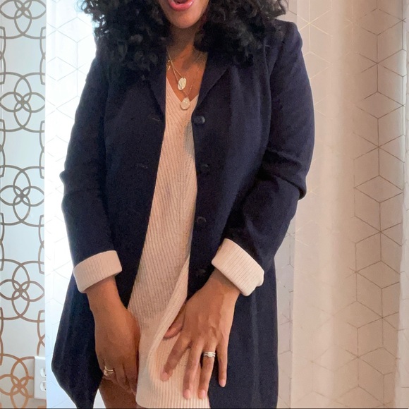 Marks & Spencer | Navy Blue Long Blazer 💎 - Picture 4 of 10